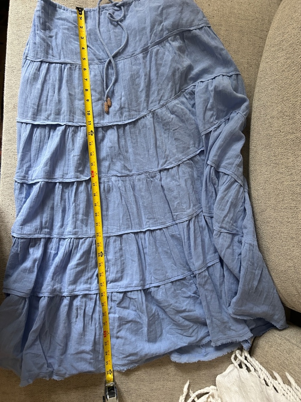 Free People Cornflower Blue Tiered Maxi Skirt - Picture 6 of 6